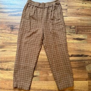 Madewell Brown Plaid Flannel Pants